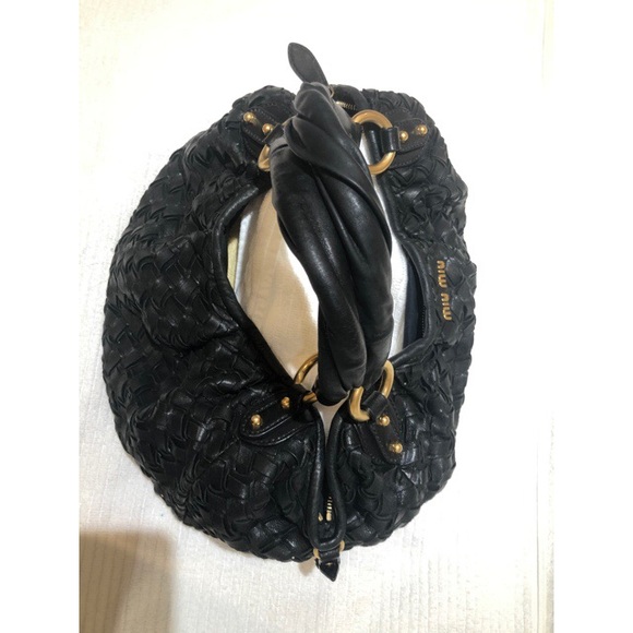 Miu miu woven leather shoulder bag gently used - Picture 14 of 16